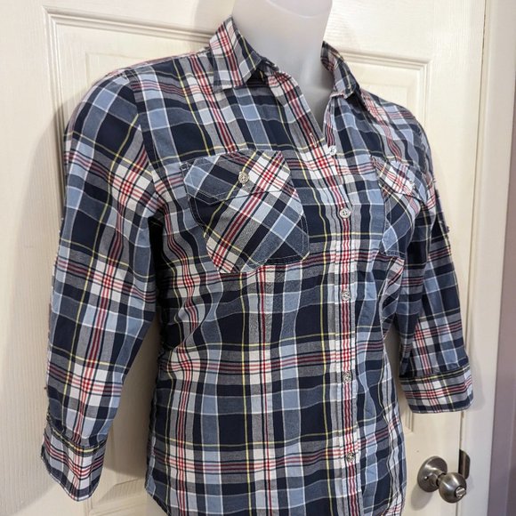 Chap's Non-Iron Button Down Plaid Top - Picture 2 of 6